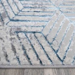 Modern Blue Abstract Geometric Hall Runner Rugs -Kukoon Rugs Store Hatton 20hat12 20 17 5B3 5D