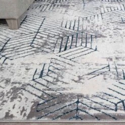 Modern Blue Abstract Geometric Hall Runner Rugs -Kukoon Rugs Store Hatton 20hat12 20 17 5B5 5D