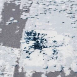 Modern Blue Abstract Distressed Hall Runner Rugs -Kukoon Rugs Store Hatton 20hat12 20 73 5B3 5D