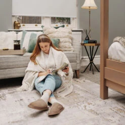 Distressed Abstract Beige Area Rug - Grace 17 Distressed Abstract Beige Area Rug - Grace -Kukoon Rugs Store Hatton Grace Room web 2