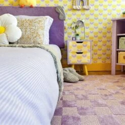 Retro Lavender Checkerboard Rug - Maze -Kukoon Rugs Store IMG 0958