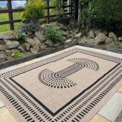 Jute Tone Aztec Outdoor Rug - Prele 17 Jute Tone Aztec Outdoor Rug - Prele -Kukoon Rugs Store IMG 1349