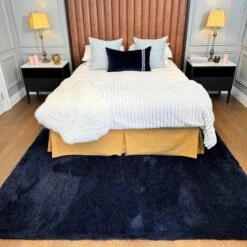 Premium Navy Shaggy Rug - Midnight Navy -Kukoon Rugs Store IMG 4094