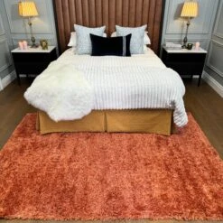 Super Soft Luxury Terracotta Shaggy Rug -Kukoon Rugs Store IMG 4112