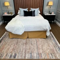 Multicolour Woven Border Rug - Alden -Kukoon Rugs Store IMG 4142