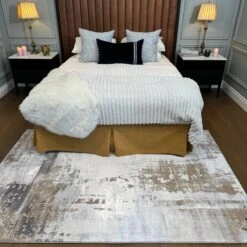 Distressed Abstract Beige Area Rug - Grace 29 Distressed Abstract Beige Area Rug - Grace -Kukoon Rugs Store IMG 4148