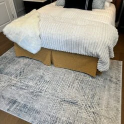 Modern Blue Distressed Abstract Living Room Rug - Astia 21 Modern Blue Distressed Abstract Living Room Rug - Astia -Kukoon Rugs Store IMG 4160