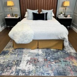 Soft Abstract Distressed Multicolour Living Room Area Rug - Yates -Kukoon Rugs Store IMG 4220