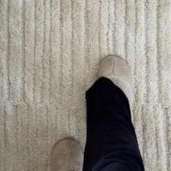 Warm White Linear Area Rug - Bowie -Kukoon Rugs Store IMG 4708