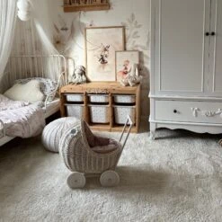 Premium Cream Shaggy Rug - Lace