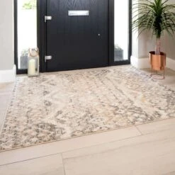 Distressed Grey Gold Diamond Hall Runner Rug -Kukoon Rugs Store Ikaro 20living 20rooms 20rugs 20 15 5B1 5D