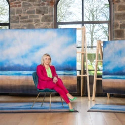 Washable Coastal Blue Designer Rug - Breathe -Kukoon Rugs Store JRmonalto 04962