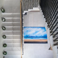 Washable Coastal Blue Designer Rug - Breathe -Kukoon Rugs Store JRmonalto 05175