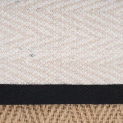 Black Border Jute Rug - Juliette Black -Kukoon Rugs Store Juliette Black Cotton Border Jute Beige Plain Woven Detail Rug 14