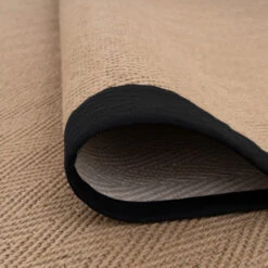 Black Border Jute Runner Rug - Juliette Black -Kukoon Rugs Store Juliette Black Cotton Border Jute Beige Plain Woven Detail Rug 16 ccf05851 33f9 4e45 9177 01eb34e4337c