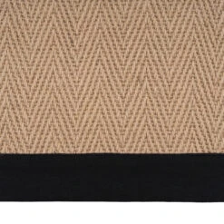 Black Border Jute Rug - Juliette Black -Kukoon Rugs Store Juliette Black Cotton Border Jute Beige Plain Woven Detail Rug 2