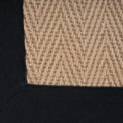 Black Border Jute Rug - Juliette Black -Kukoon Rugs Store Juliette Black Cotton Border Jute Beige Plain Woven Detail Rug 4