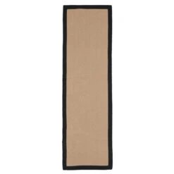 Black Border Jute Runner Rug - Juliette Black