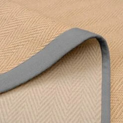 Grey Cotton Border Natural Jute Area Rug 16 Grey Cotton Border Natural Jute Area Rug -Kukoon Rugs Store JulietteGreyCottonBorderJute PlainWovenDetailRug 4 adjustednew