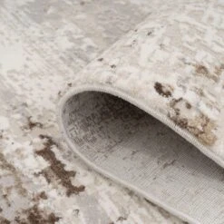 Soft Beige Modern Distressed Rug - Zoya -Kukoon Rugs Store Keisa Zoya details 00933