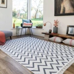 Reversible Cotton Cream Chevron Rug -Kukoon Rugs Store Kyoto 20Soft 20Cotton 20Rugs 20 197 5B2 5D