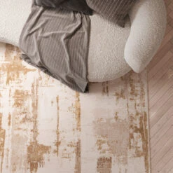 Distressed Brushstroke Beige Rug - Farah 10 Distressed Brushstroke Beige Rug - Farah -Kukoon Rugs Store Ludlow Farah Beige 05543 5B2 5D