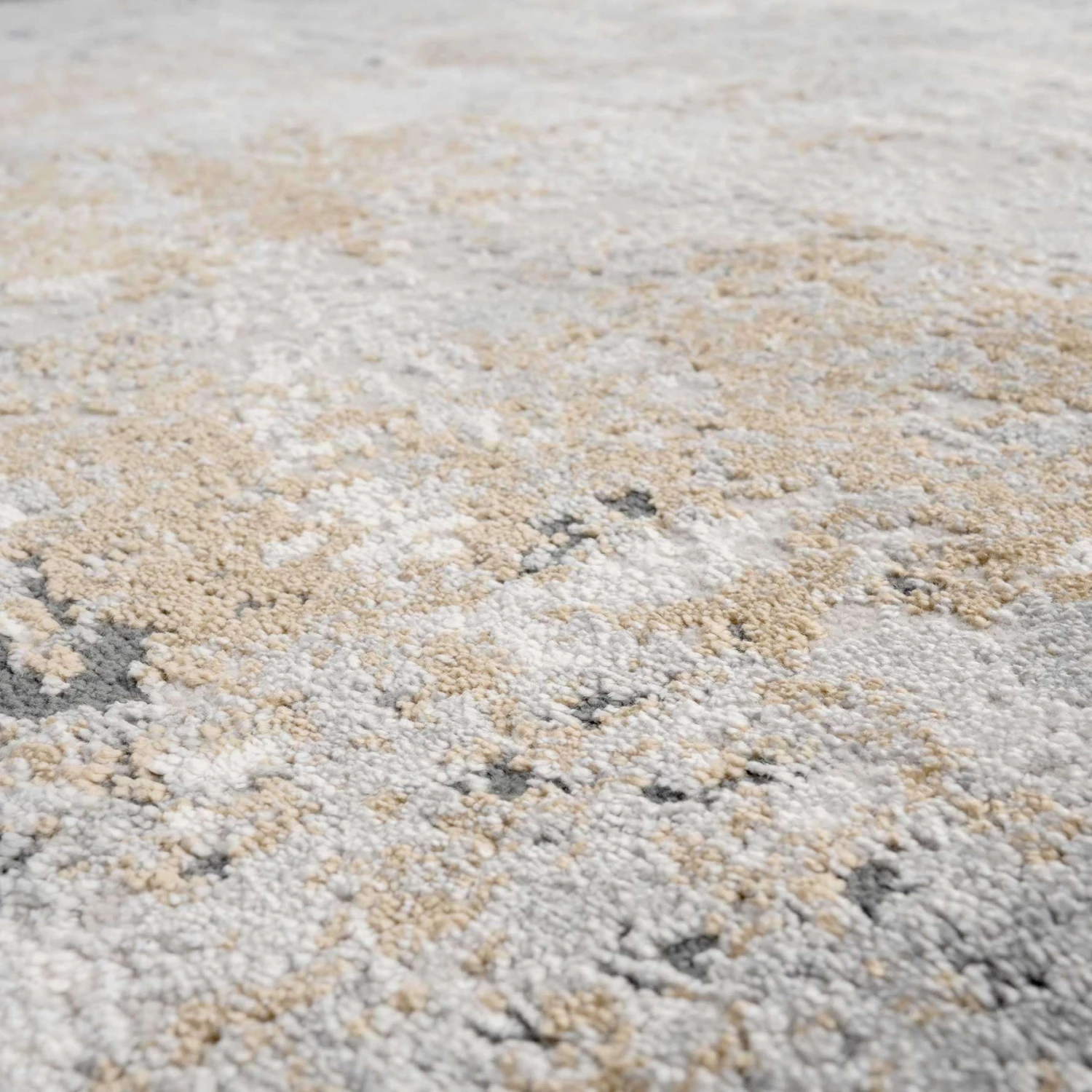 Modern Soft Grey Gold Distressed Abstract Hall Runner Rug 7 Modern Soft Grey Gold Distressed Abstract Hall Runner Rug - Image 5