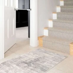 Grey Distressed Multicoloured Abstract Kitchen Runner Rug -Kukoon Rugs Store Ludlow 20soft 20living 20room 20rug 20 153 5B2 5D