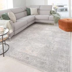 Vintage Grey Washed Effect Bedroom Rug -Kukoon Rugs Store Ludlow 20soft 20living 20room 20rug 20 59 5B5 5D