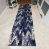 Blue Navy Chevron Mottled Shaggy Hall Runner Rug -Kukoon Rugs Store MURANO 20SHAGGY 20RUG 20234 20 1