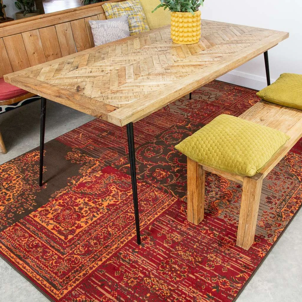 Patchwork Wine Hall Runner Rug 6 Patchwork Wine Hall Runner Rug - Image 4