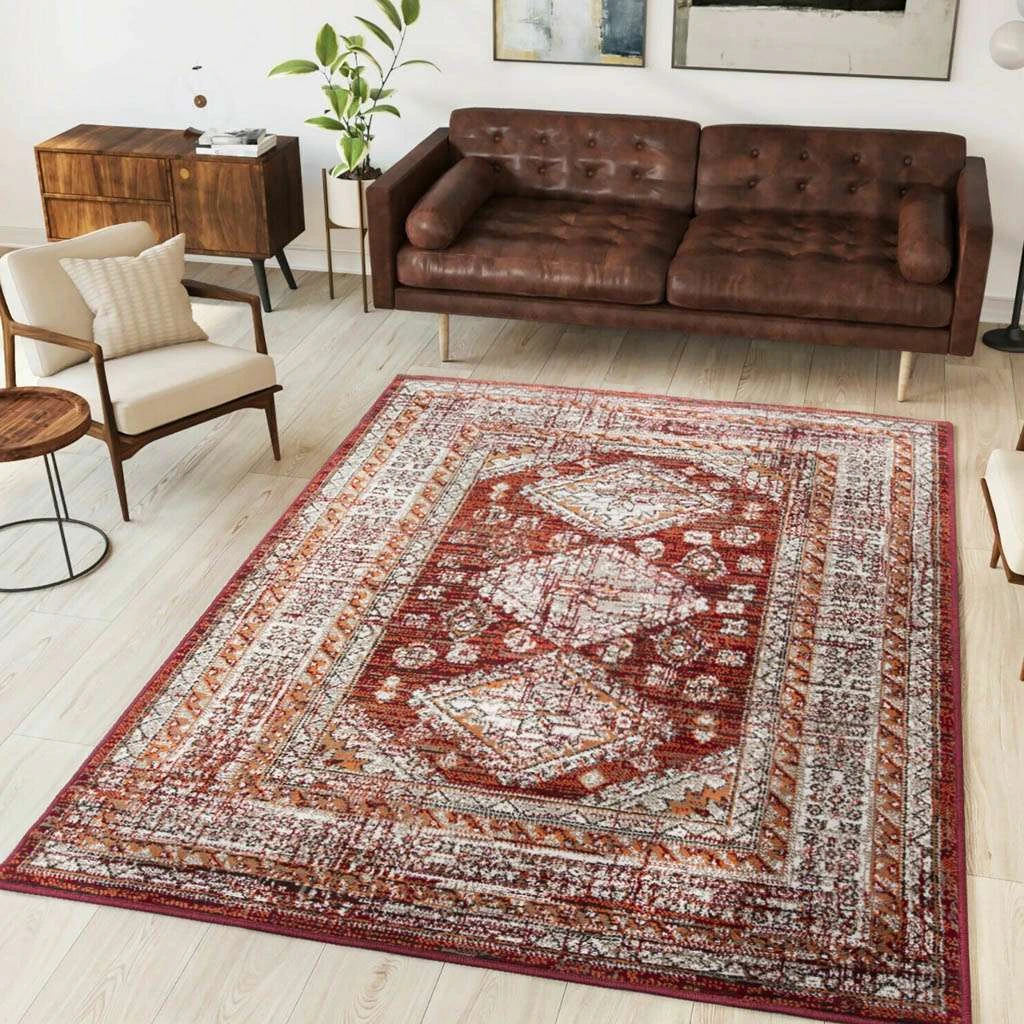 Red Traditional Kilim Living Room Rugs 4 Red Traditional Kilim Living Room Rugs - Image 2