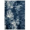 Navy Blue Distressed Living Room Rug -Kukoon Rugs Store Milan 3762 X033 overhead