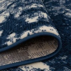 Navy Blue Distressed Living Room Rug -Kukoon Rugs Store Milan 3762 X033 overhead 5B5 5D
