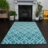 Blue Trellis Hall Runner Living Room Rug
