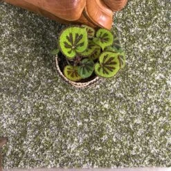 Mottled Dark Green Shaggy Rug For Living Room -Kukoon Rugs Store Murano Dark Green Close Up Mottled Shaggy Living Room Rug 5B1 5D