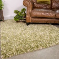 Mottled Mossy Fern Green Shaggy Rug 9 Mottled Mossy Fern Green Shaggy Rug -Kukoon Rugs Store Murano Fern Green Angle Mottled Shaggy Living Room Rug 4