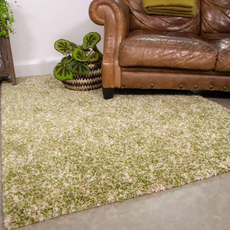 Mottled Mossy Fern Green Shaggy Rug 4 Mottled Mossy Fern Green Shaggy Rug - Image 2