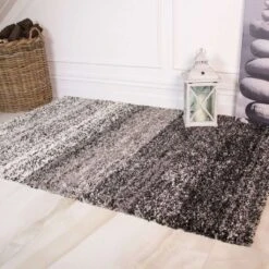 Black Stripe Shaggy Runner Rug -Kukoon Rugs Store Murano Stripe Black Runner Thick Soft Cosy Cream Dark Grey Warm Cheap Affordable Great Price Shaggy Grey Trellis Scandi Hy zpspeqj192i 5B2 5D