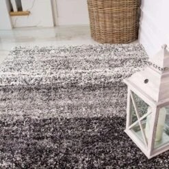 Black Stripe Shaggy Runner Rug -Kukoon Rugs Store Murano Stripe Black Runner Thick Soft Cosy Cream Dark Grey Warm Cheap Affordable Great Price Shaggy Grey Trellis Scandi Hy zpspeqj192i 5B4 5D