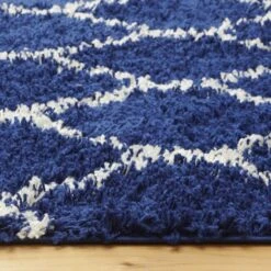 Navy Moroccan Trellis Shaggy Rug -Kukoon Rugs Store Murano 20Navy 20Trellis 20Instagram 5B2 5D