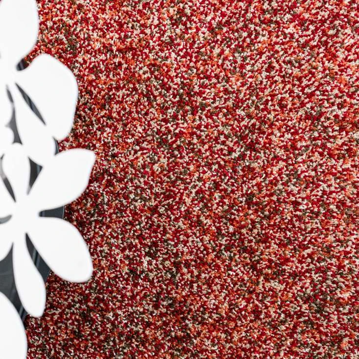 Burnt Orange Mottled Shaggy Hall Runner Rug 7 Burnt Orange Mottled Shaggy Hall Runner Rug - Image 5