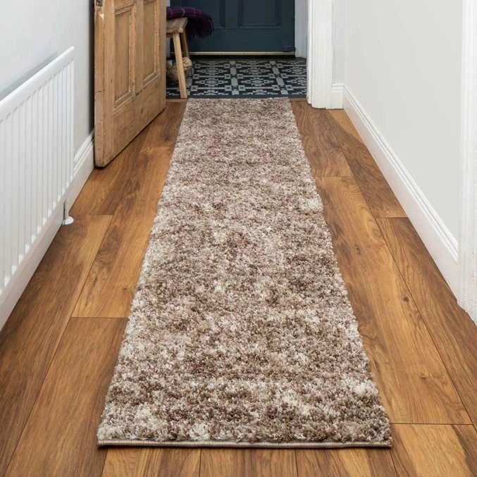 Light Brown Mottled Shaggy Runner Rug 3 Light Brown Mottled Shaggy Runner Rug