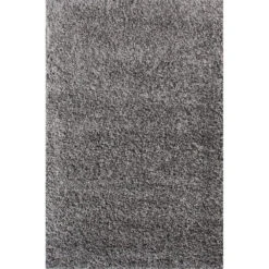 Grey Shaggy Rug -Kukoon Rugs Store New Vancouver Grey Straight On