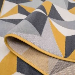 Geometric Yellow And Grey Rug -Kukoon Rugs Store OCHRE 3077 GL11 MILAN 11 5B5 5D