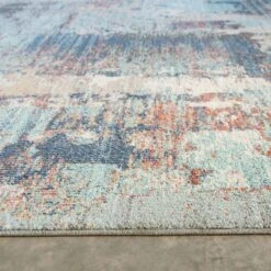 Soft Abstract Distressed Blue Hall Runner Rug -Kukoon Rugs Store Osbourne 20soft 20abstract 20multicolour 20rug 20 102 5B3 5D