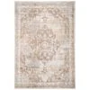 Traditional Distressed Chic Beige Area Rug -Kukoon Rugs Store Oscar Demelza Beige 08059 overhead sq