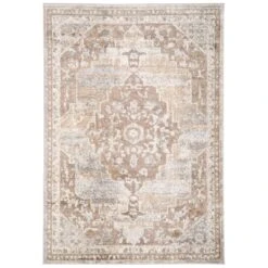 Traditional Distressed Chic Beige Area Rug