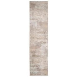Beige Abstract Runner Rug