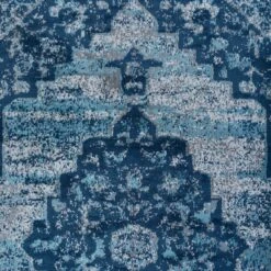 Faded Distressed Navy Blue Oriental Runner Rug -Kukoon Rugs Store Oscar demelza navy 8